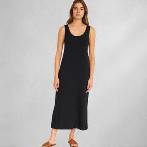 Talbots Black Maxi Dress Sleeveless Cutout Back Women’s Size L Rayon Blend